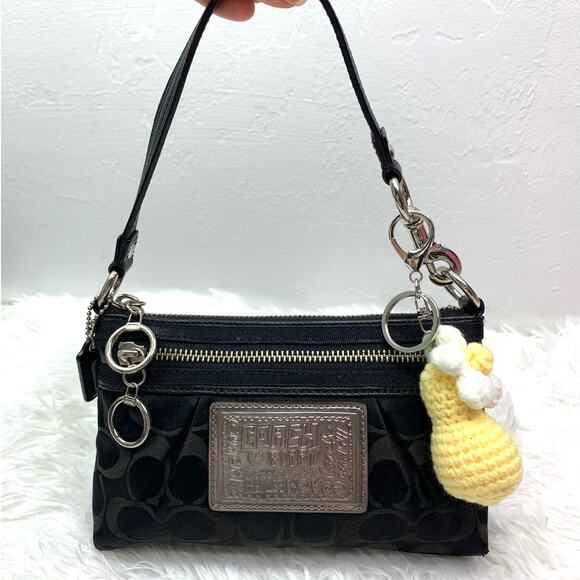 y2k COACH Poppy Black Mini Purse / Wristlet - Picture 1 of 12